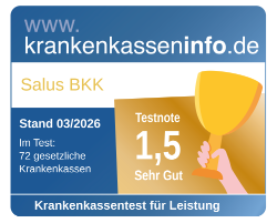 krankenkasseninfo.de: Salus BKK Testnote 1,5 sehr gut im Leistungstest