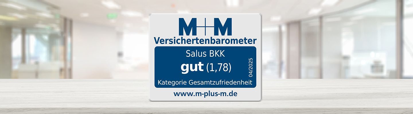 M+M Versichertenbarometer: Salus BKK gut (1,78) in der Gesamtzufriedenheit